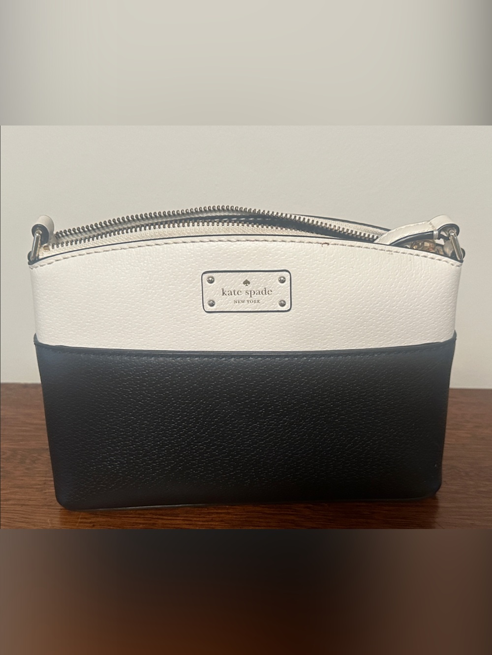kate spade Black and White Two-Tone Leather Crossbody